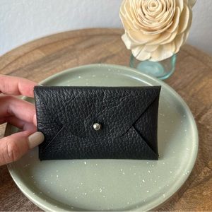 🆓 FWB Black Leather Card Envelope Pouch